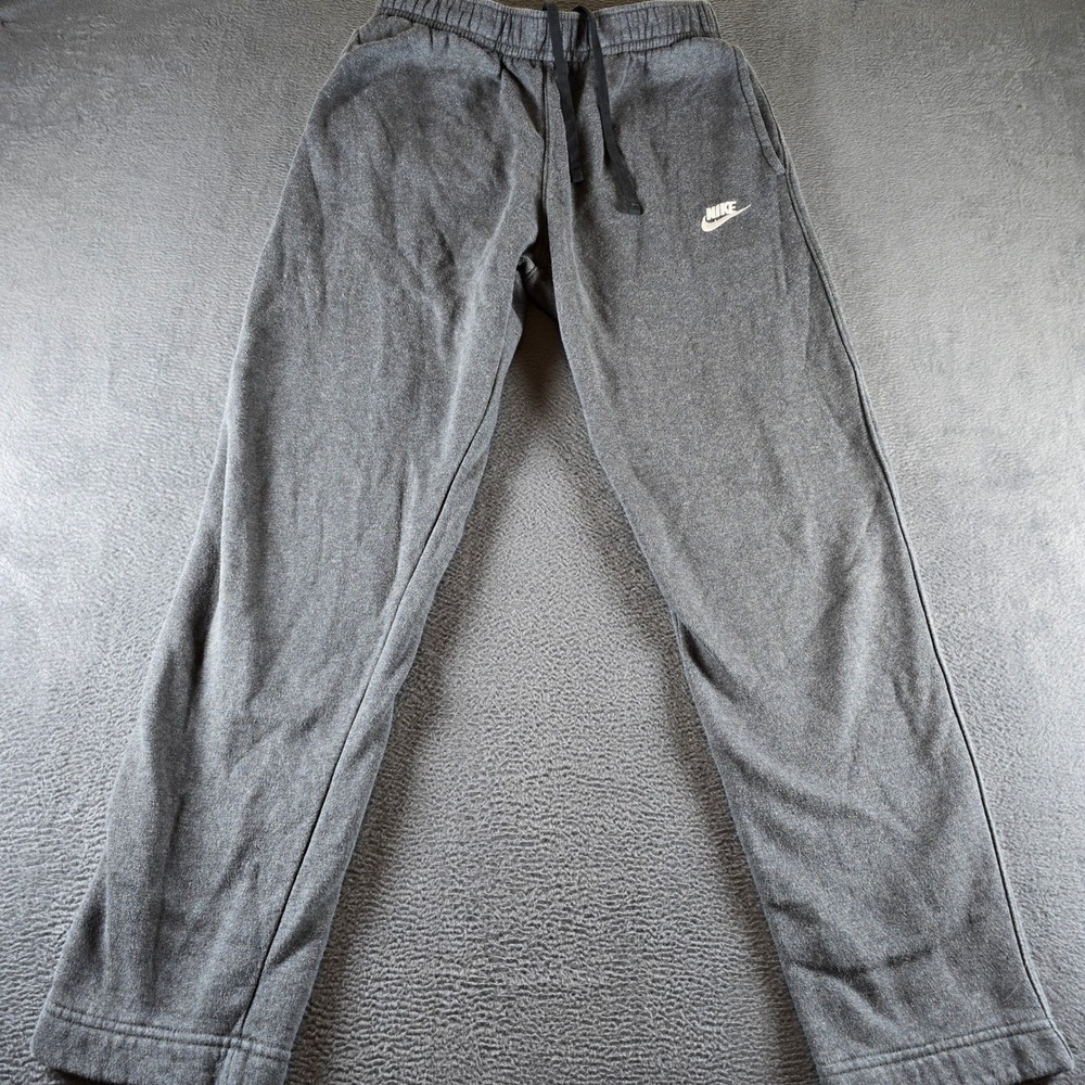 Nike Mens Sportswear Club Fleece Sweatpants Gray Open Hem Joggers Small
